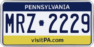 PA license plate MRZ2229
