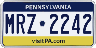 PA license plate MRZ2242