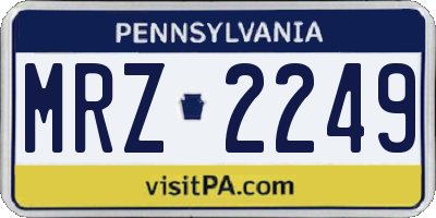 PA license plate MRZ2249