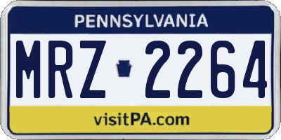 PA license plate MRZ2264