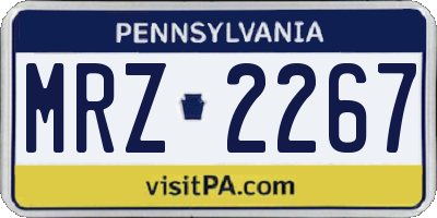 PA license plate MRZ2267