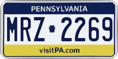 PA license plate MRZ2269