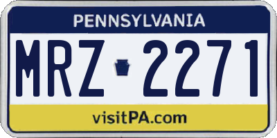 PA license plate MRZ2271