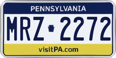 PA license plate MRZ2272