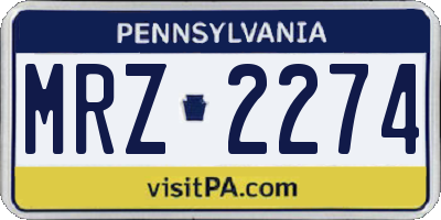 PA license plate MRZ2274