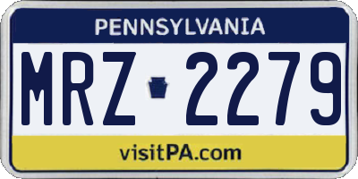 PA license plate MRZ2279