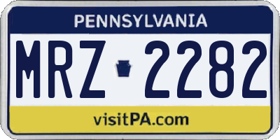 PA license plate MRZ2282