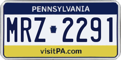 PA license plate MRZ2291