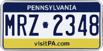 PA license plate MRZ2348