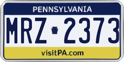PA license plate MRZ2373