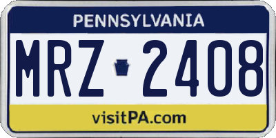 PA license plate MRZ2408