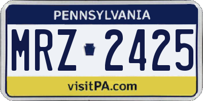 PA license plate MRZ2425