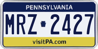 PA license plate MRZ2427