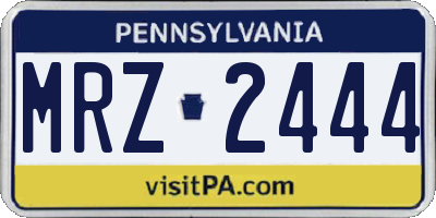PA license plate MRZ2444