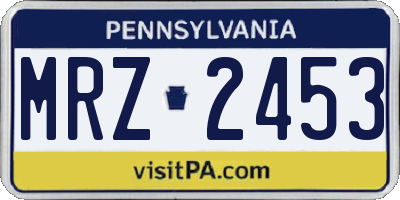 PA license plate MRZ2453