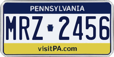 PA license plate MRZ2456