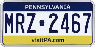 PA license plate MRZ2467