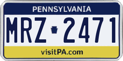 PA license plate MRZ2471