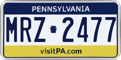 PA license plate MRZ2477