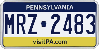 PA license plate MRZ2483