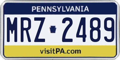 PA license plate MRZ2489