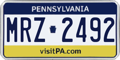 PA license plate MRZ2492