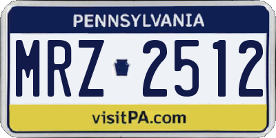 PA license plate MRZ2512