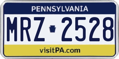 PA license plate MRZ2528