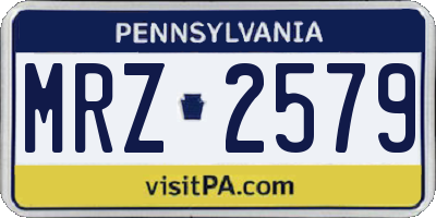 PA license plate MRZ2579