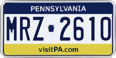 PA license plate MRZ2610