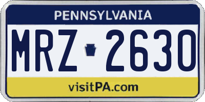 PA license plate MRZ2630