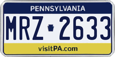 PA license plate MRZ2633