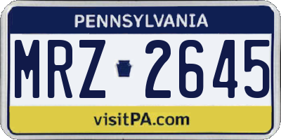 PA license plate MRZ2645