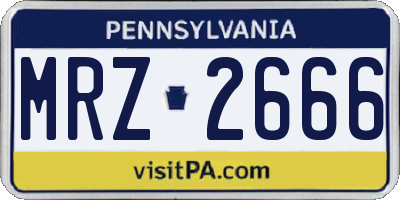 PA license plate MRZ2666