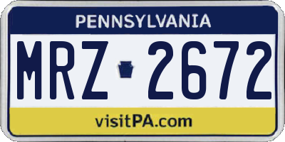 PA license plate MRZ2672