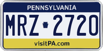 PA license plate MRZ2720