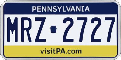 PA license plate MRZ2727