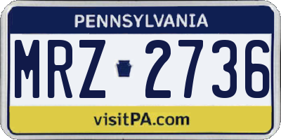 PA license plate MRZ2736