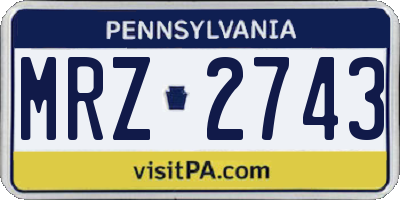 PA license plate MRZ2743