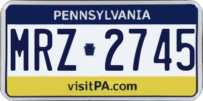 PA license plate MRZ2745