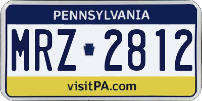 PA license plate MRZ2812