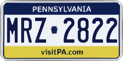 PA license plate MRZ2822