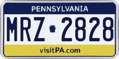 PA license plate MRZ2828