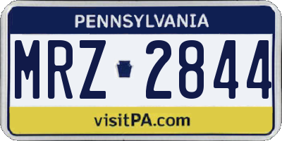 PA license plate MRZ2844