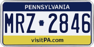 PA license plate MRZ2846