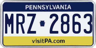 PA license plate MRZ2863