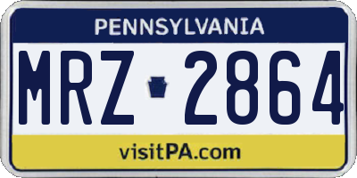 PA license plate MRZ2864