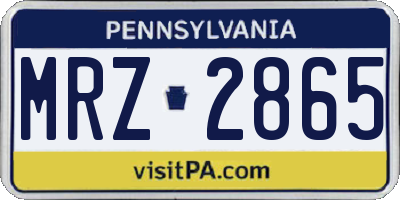 PA license plate MRZ2865