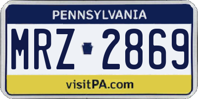 PA license plate MRZ2869