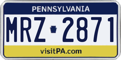 PA license plate MRZ2871